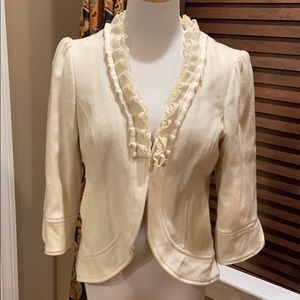 Anthropologie Shyla 3/4 Sleeve Ivory blazer